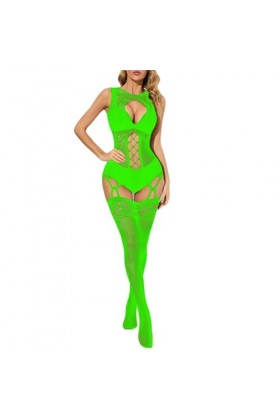 ZTIANEF Déguisements Adultes Sexy Lingerie Résille Bas Combinaison Transparente Creuse Vêtements De Nuit Body,A,Taille Unique