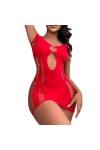 ZTIANEF Nuisettes Et Deshabillés Robes Exotiques en Résille Creuses Sexy Voir À Travers La Robe Moulante De Vêtements De Nuit