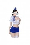 QNCLO Robe de cosplay pour femme - Robe détudiante - Robe ouverte - Costume de dessin animé mignon bleu 1, grande taille 