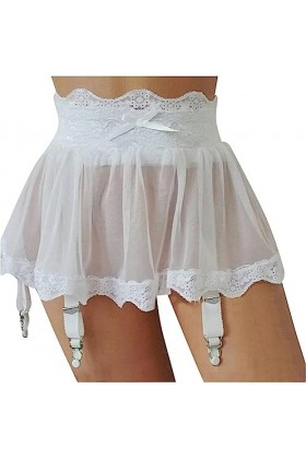 MiDiLi Robe pour Femmes Jupe De Lingerie Sexy Porte-Jarretelles Porte-Jarretelles avec 4 Pinces Vêtements Gothiques Color : 