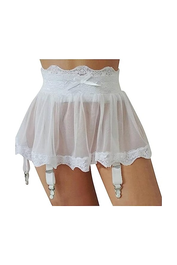 MiDiLi Robe pour Femmes Jupe De Lingerie Sexy Porte-Jarretelles Porte-Jarretelles avec 4 Pinces Vêtements Gothiques Color : 