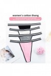 Daily Wear Lot de 6 Strings String for Femme en Coton Stretch T-Back Tangas Culotte Taille Basse Color : Combo 1, Size : L/L