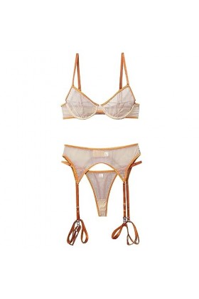 Combinaison ultra fine sexy en maille avec bretelles transparentes et lingerie sexy, bleu, L