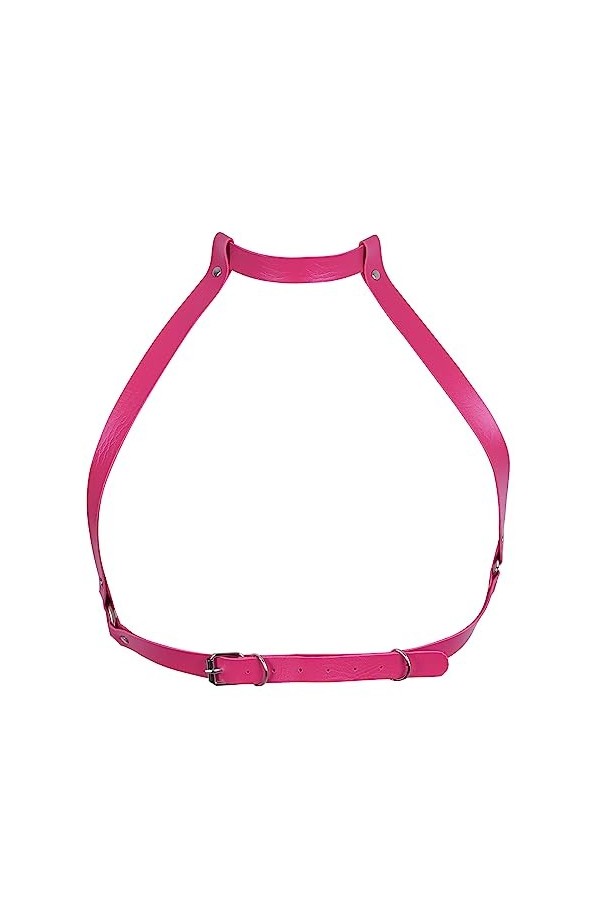 Harnais de corps en cuir pour femme - Soutien-gorge - Chaîne de corps - Rave - Discothèque - Goth - Accessoires de corps régl
