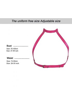 Harnais de corps en cuir pour femme - Soutien-gorge - Chaîne de corps - Rave - Discothèque - Goth - Accessoires de corps régl