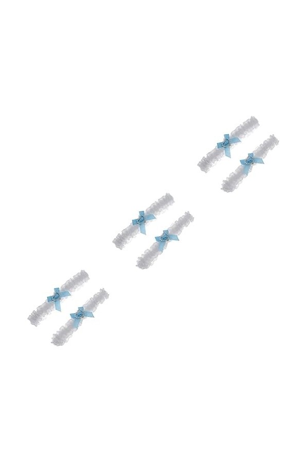 minkissy 8 Pièces Bandeau De Mariée en Dentelle Porte-Jarretelles en Dentelle Porte-Jarretelles De Mariée Arc Jarretière Femm