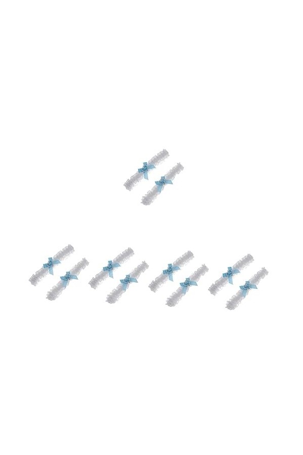 minkissy 8 Pièces Bandeau De Mariée en Dentelle Porte-Jarretelles en Dentelle Porte-Jarretelles De Mariée Arc Jarretière Femm