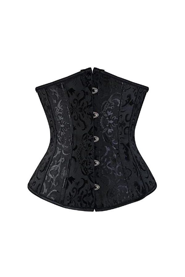 EshAls Corset gothique en satin sous la poitrine pour femme - Corset bustier amincissant - Lingerie grande taille - Rouge - 3