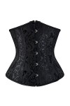 EshAls Corset gothique en satin sous la poitrine pour femme - Corset bustier amincissant - Lingerie grande taille - Rouge - 3