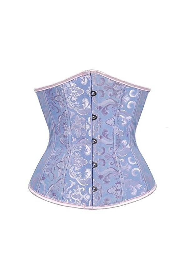 EshAls Corset gothique en satin sous la poitrine pour femme - Corset bustier amincissant - Lingerie grande taille - Rouge - 3