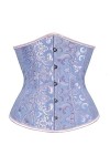 EshAls Corset gothique en satin sous la poitrine pour femme - Corset bustier amincissant - Lingerie grande taille - Rouge - 3