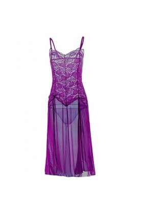 Plus La Taille Sexy Col en V Dentelle Camisole Chemise De Nuit Pyjamas Femmes sous-Vêtements Tulle Pyjamas Haute Fente Sexy P