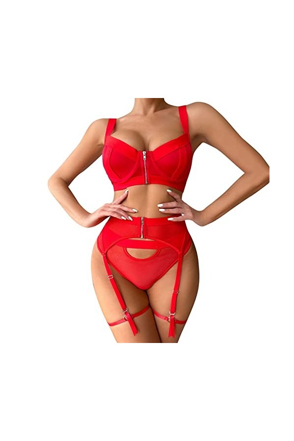 UOWEG Femmes Sexy Cosplay Costume Mignon Sexy Lingerie Ensemble Dentelle à Bretelles Camis et Culotte Nuisettes Tenue de Nuit