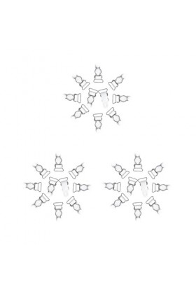 Lot de 5 porte-jarretelles pour femme, style punk, gothique, 20 mm, blanc