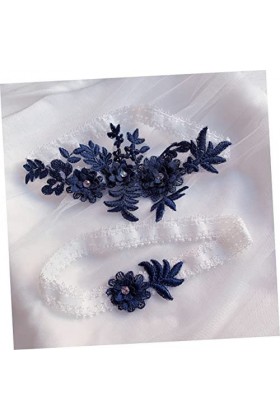 SOIMISS 4 Pièces Jarretières De Mariage Bleu Costume Déclaration Ceintures pour Femmes Femme Ceintures Femmes Ceinture Fleur 