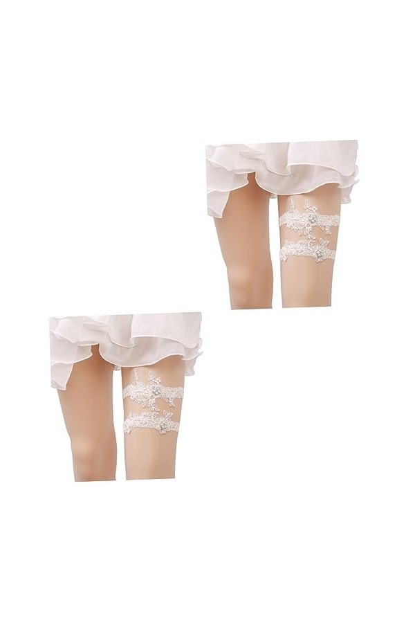 SOIMISS Jarretières De Mariage 2 Pièces Jarretelles De Bal Pour Mariée Ceinture De Jarretelles De Mariée Fournitures De Fête 
