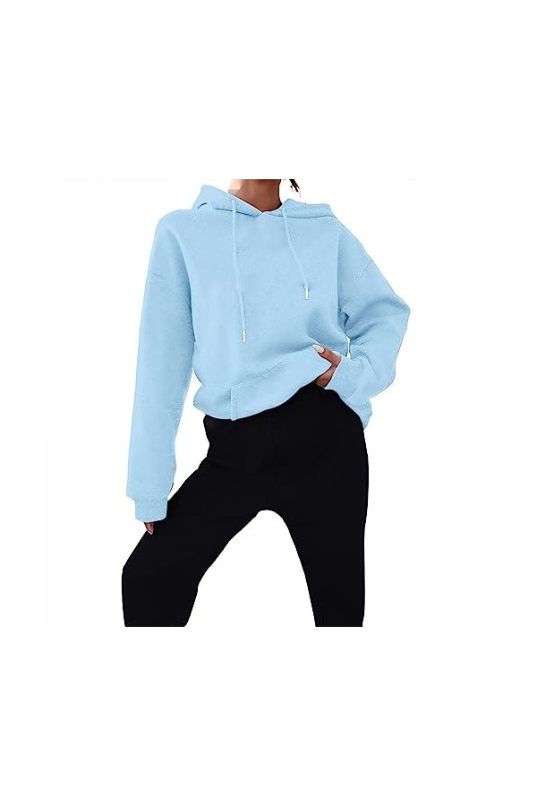 Survêtement de sport pour femme - Couleur unie - Pantalon de jogging décontracté - Col rond - Tenue de loisirs - Survêtement 