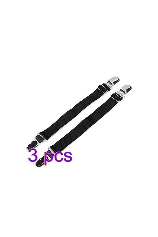 VALICLUD Sangles De Cuisse 3 Paires De Porte- Réglables en Métal À Boucle De Bec De Canard avec Porte- pour Femmes Noir Ban