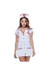 SHANHE Femmes Robe Sexy Cosplay Infirmière Lingerie Costumes coquins Col en V avec Chapeaux Vêtements de Nuit Féminins Vêteme