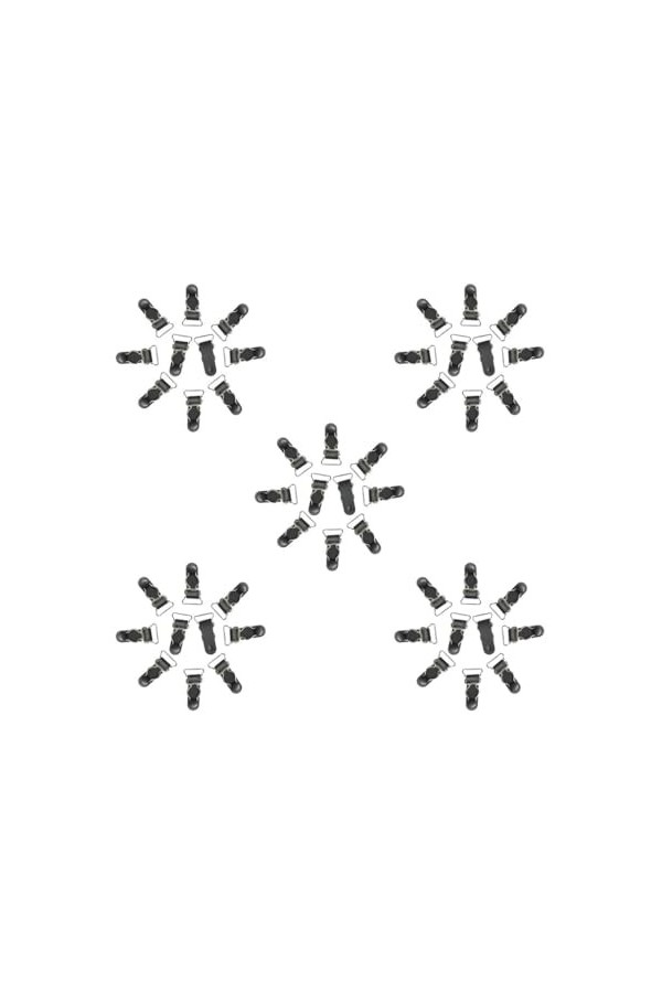 Lot de 5 porte-jarretelles pour femme, style punk, gothique, 20 mm, noir