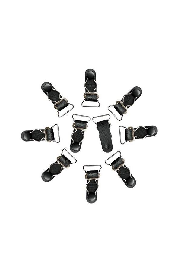 Lot de 5 porte-jarretelles pour femme, style punk, gothique, 20 mm, noir