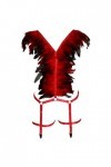 Harnais de corps élastique en plumes avec épaulettes pour Halloween, Noël, cosplay rouge, taille unique 