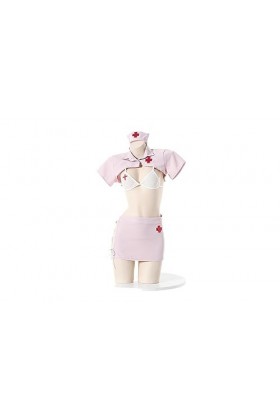 Générique Costume Cosplay Sexy Femme, Ensemble Lingerie Jeu de Rôle, Body Babydoll Sous-Vêtements Uniforme Infirmière 8537 