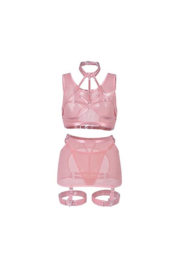 Lingerie Sexy Femme Mode Nouveau Sexy Laçage Complexe Heavy Craft Entrelacement Sexy sous-Vêtements 5 Pièces Ensemble Pyjama 