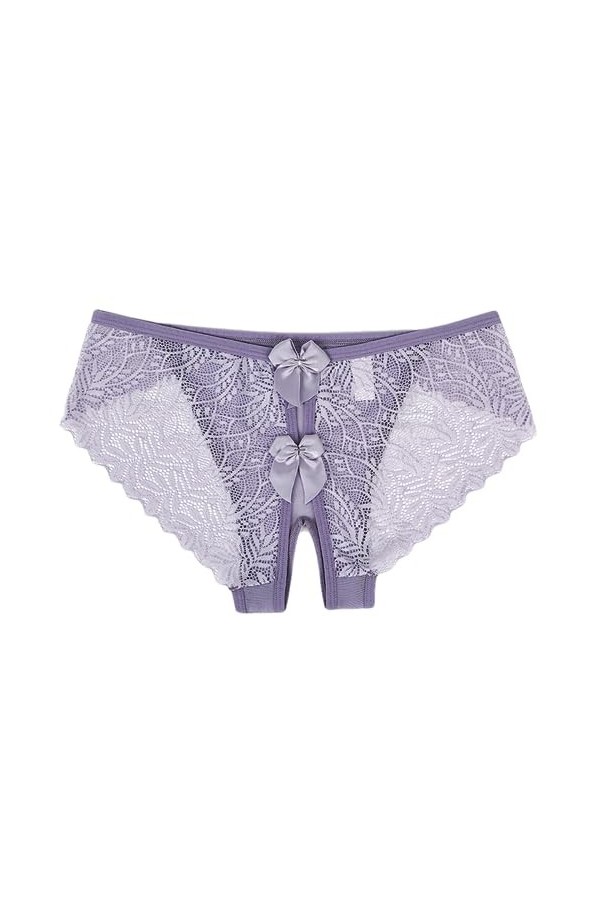 ZTIANEF Nuisettes Sexy Femme Culotte Sexy en Dentelle Transparente Entrejambe avec Noeud String String Culotte Culotte Creuse