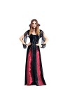 Gefomuofe Robe dHalloween pour femme - Manches longues - En velours - Style gothique - Rétro - Robe de bal - Robe de cocktai