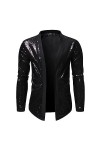 Cardigans à paillettes brillantes pour homme - 7 pièces - Costume de fête disco - Hip Hop - Manches longues - Streetwear - Pu
