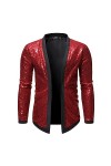Cardigans à paillettes brillantes pour homme - 7 pièces - Costume de fête disco - Hip Hop - Manches longues - Streetwear - Pu