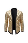 Cardigans à paillettes brillantes pour homme - 7 pièces - Costume de fête disco - Hip Hop - Manches longues - Streetwear - Pu
