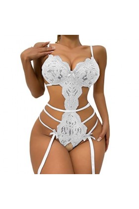 Zshosam Ensemble de lingerie érotique pour femme Sexy Sexy Licol Dentelle Femme Lingerie avec Fermeture à Bouton Pression Sex
