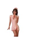 Costume sexy pour femme - Tenue dinfirmière japonaise - Bretelles coquines - Combinaison sans manches - Noir 1