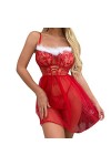 Fulidngzg Costume de Père Noël pour femme - Robe érotique extrême - Rouge XXL - Tenue sexuelle - Robe de Noël - Nouvel An - R