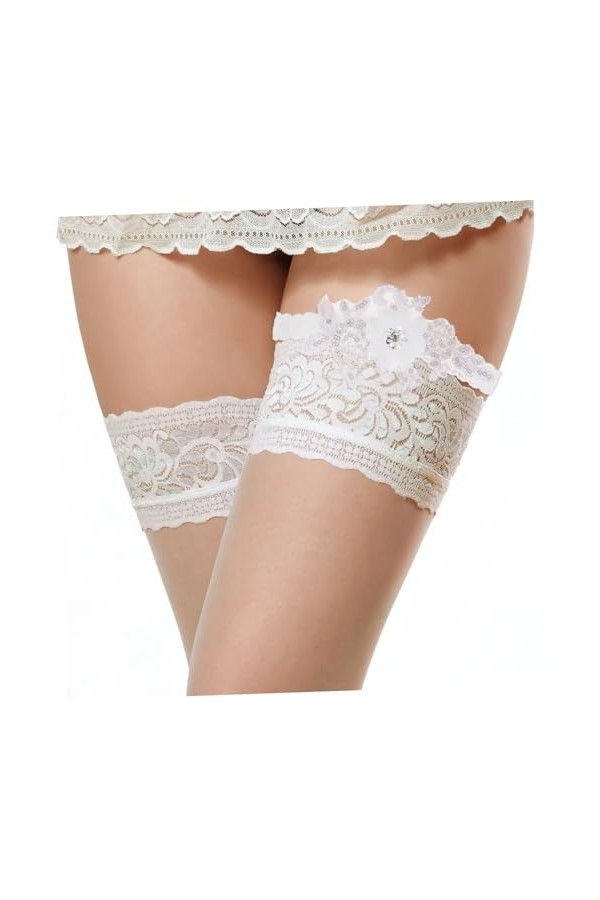 Abaodam 1 Paire Jarretière De Mariée Jarretière Vintage Jarretière en Dentelle De Cristal Jarretière De Bal Porte-Jarretelles