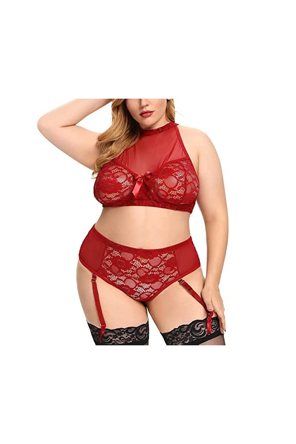 MODSGUE Ensemble de lingerie sexy 2 pièces soutien-gorge et culotte Lingerie séduisante Hipsters Vêtements de nuit Lingerie é