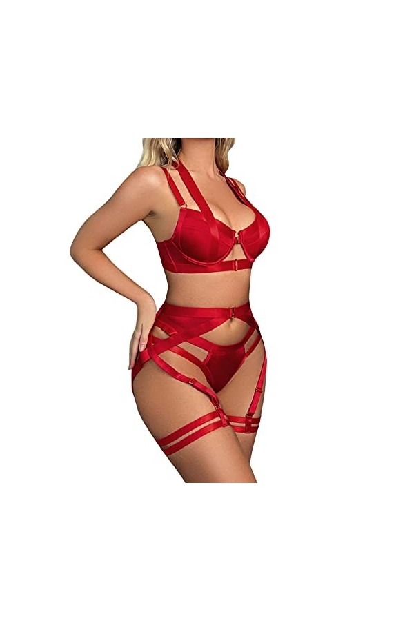Lingerie Femme Sexy Ensemble Homme Sexy Hot y20.k Lingerie de Forage Solide pour Femmes Body résille Siamois Strass Sexy Mesh