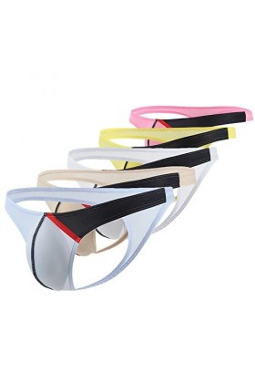 String Homme Sexy Hot Dentelle Slips Boxer 5 Packs pour Hommes Couleur Basse Taille Underpant Bloc Respirable Sexy élastique 