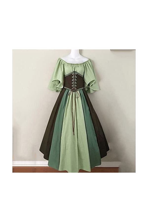 Roronoa Zoro Costume Cosplay Femmes Mode Contraste Couleur Robe Manches Courtes Solide Coloré Robes Lacets Sexy Medievals Vin