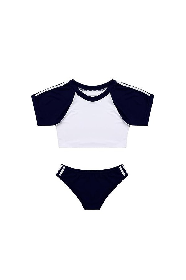 SHANHE Womens Ladies Cosplay Sexy Costumes Japan Schoolgrl Uniform Cheer Leading Lingerie Set Crop Top with Briefs Fancy -Nav