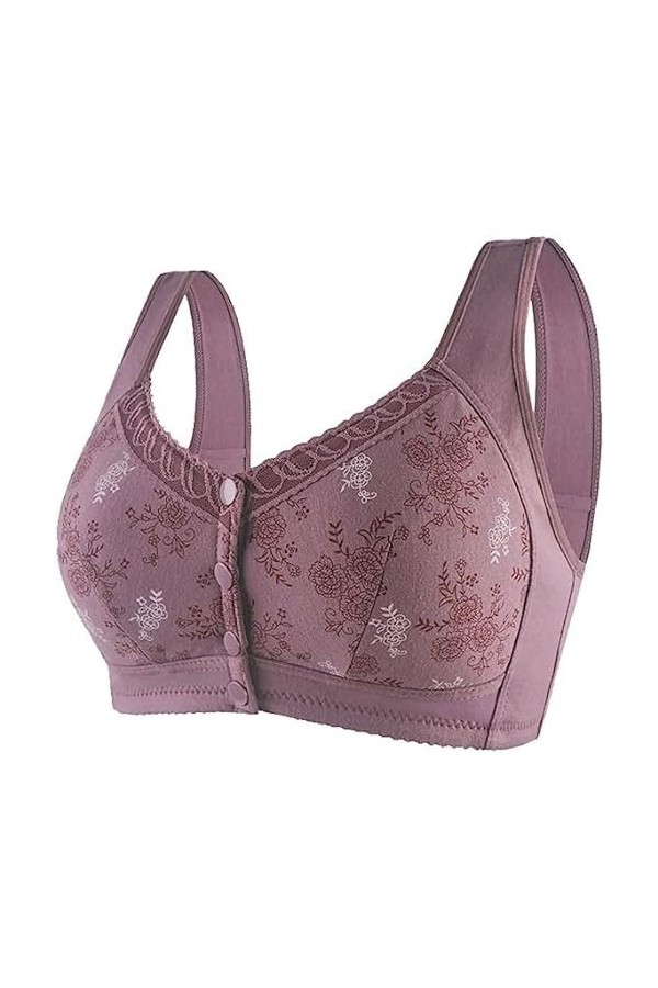 Glamorette Mamie Soutien-Gorge Glamorette Snap Avant Soutien-Gorge Femmes Plus âgées Glamorette Coton Fermeture Avant Soutien