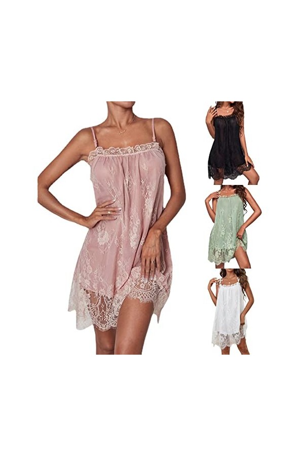 Lingerie sexy pour femme - Lingerie érotique en dentelle - Vêtements de nuit transparents