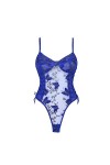 PONNYC Femmes Floral Papillon Broderie Bodysuit See-Through Mesh Backless&nbsp;Dames Lacet-up Sheer Leotard Sexy Lingerie Costume