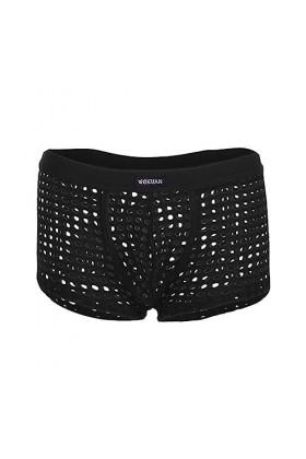 MENGQING Lingerie sexy pour homme, culotte fine, string en dentelle, sac damélioration de bikini, culotte culotte-F1, L