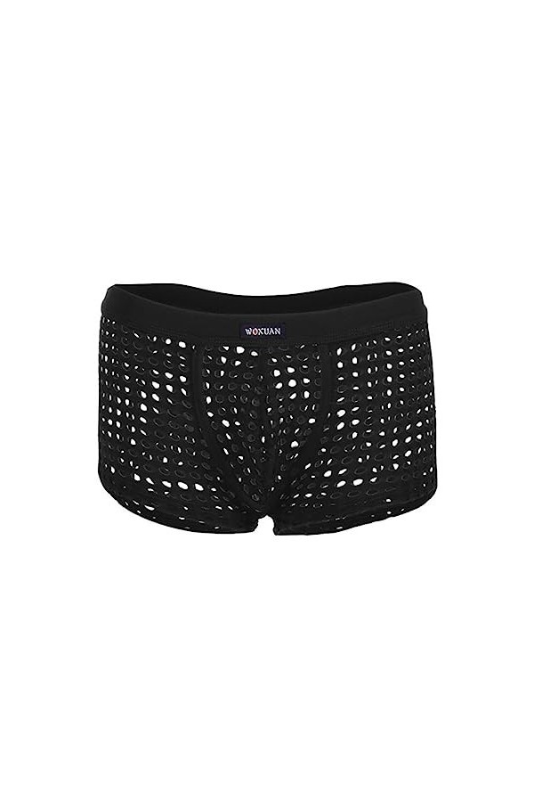 MENGQING Lingerie sexy pour homme, culotte fine, string en dentelle, sac damélioration de bikini, culotte culotte-F1, L