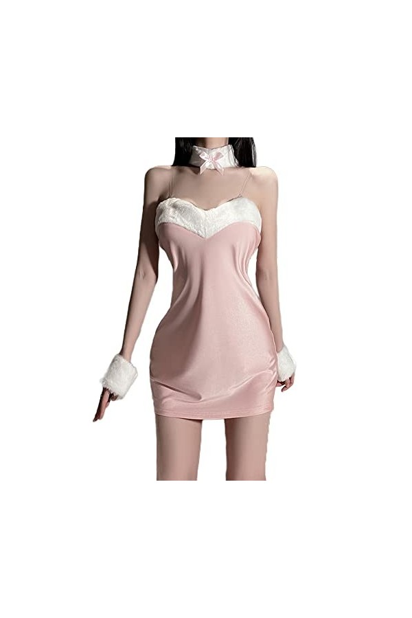 Tenue sexy de lapin pour femme rose 1 