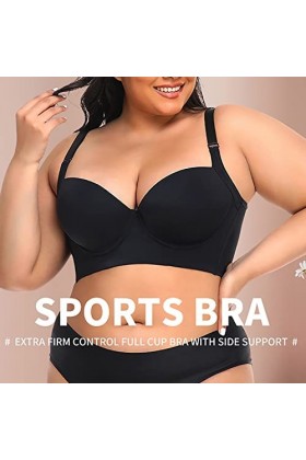 HANXIULIN Soutien-gorge à fermeture avant pour femme - Fermeture avant - Sans fermeture à lavant - Bustier solide - Rembourr