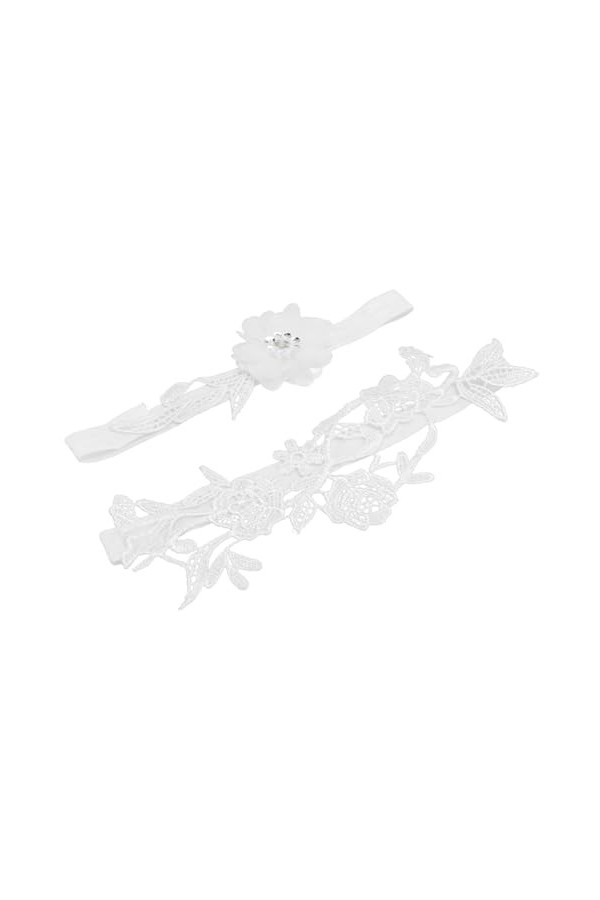 KOMBIUDA 2 Pièces Jarretière en Dentelle Jarretière De Mariée Jarretières en Dentelle De Mariage Porte-Jarretelles De Mariée 